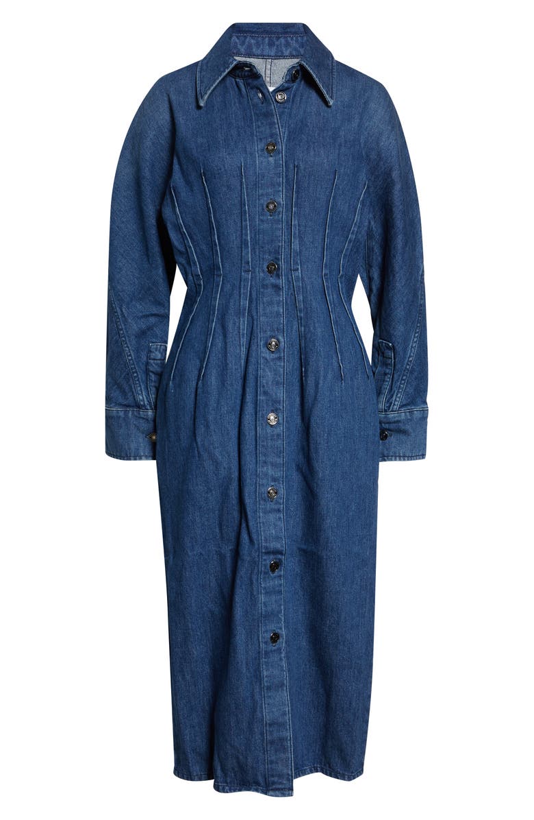 Givenchy Long Sleeve Denim Cocoon Dress, Main, color, Medium Blue