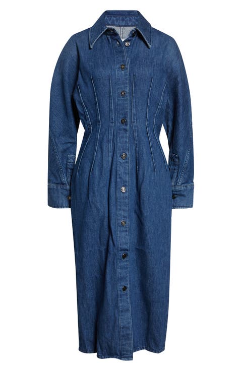 Long Sleeve Denim Cocoon Dress