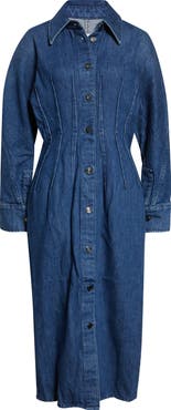 Givenchy Long Sleeve Denim Cocoon Dress