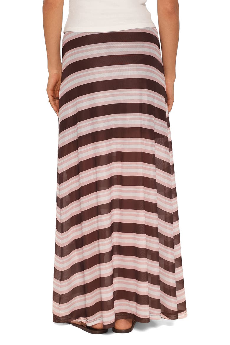 Dia Striped Mesh Column Skirt, Alternate, color, PINK/ BROWN STRIPE
