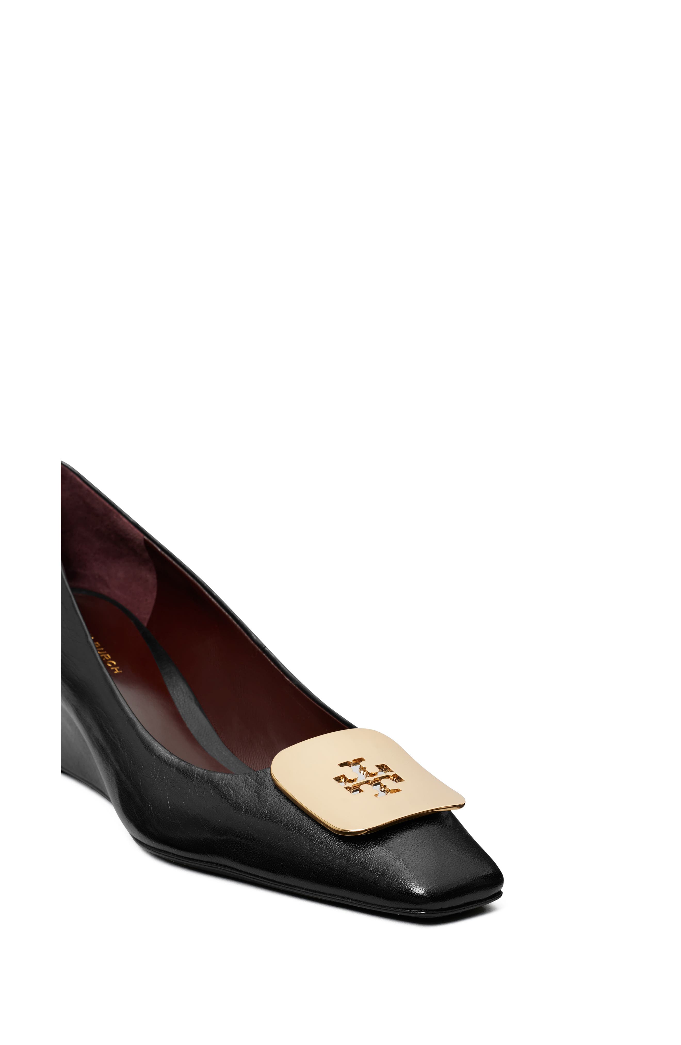 Tory Burch Georgia Wedge Pump, Alternate, color, Perfect Black