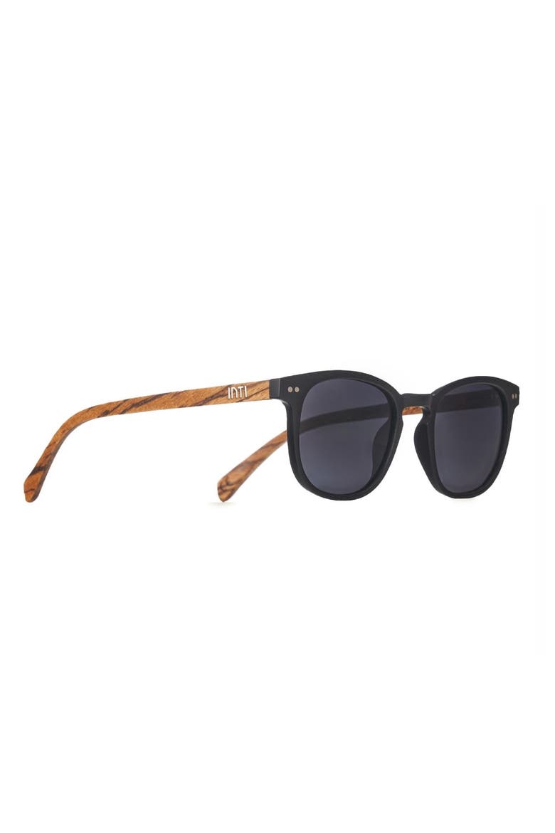 Color 21 Wooden Temple Polarized Sunglasses, Alternate, color, Black