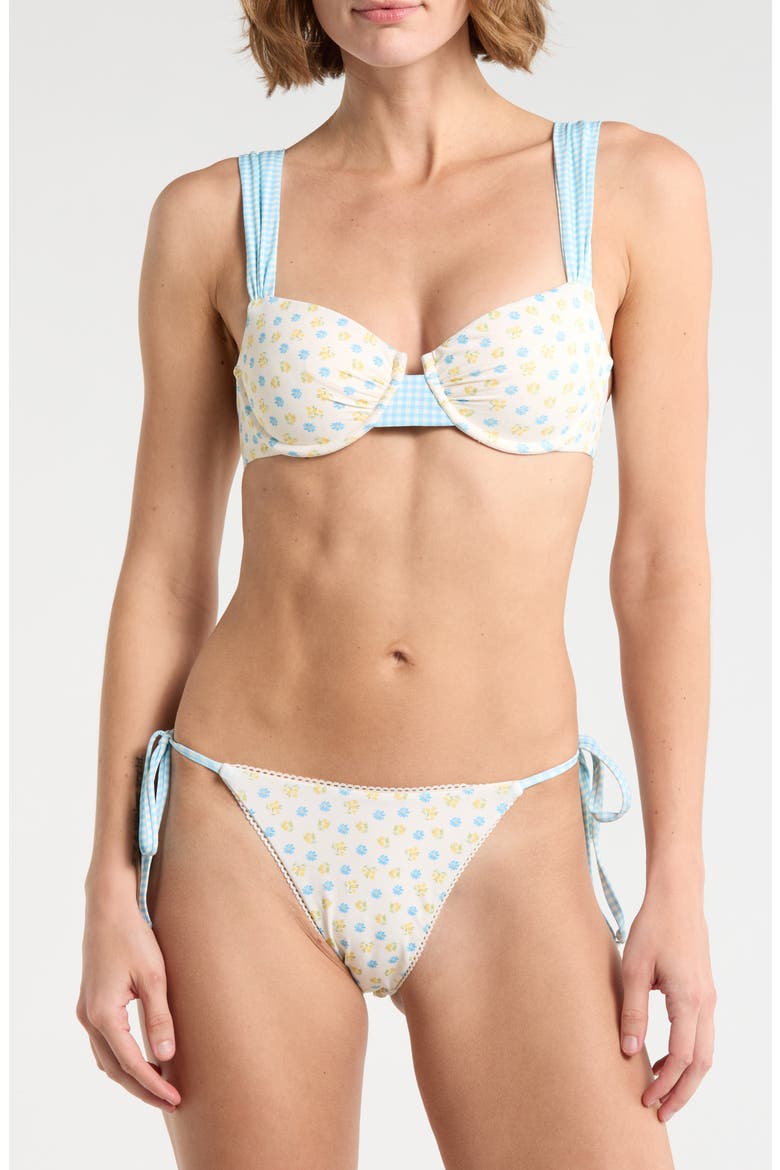 Verona Underwire Bikini Top, Main, color, MEADOW/ BLUE GINGHAM