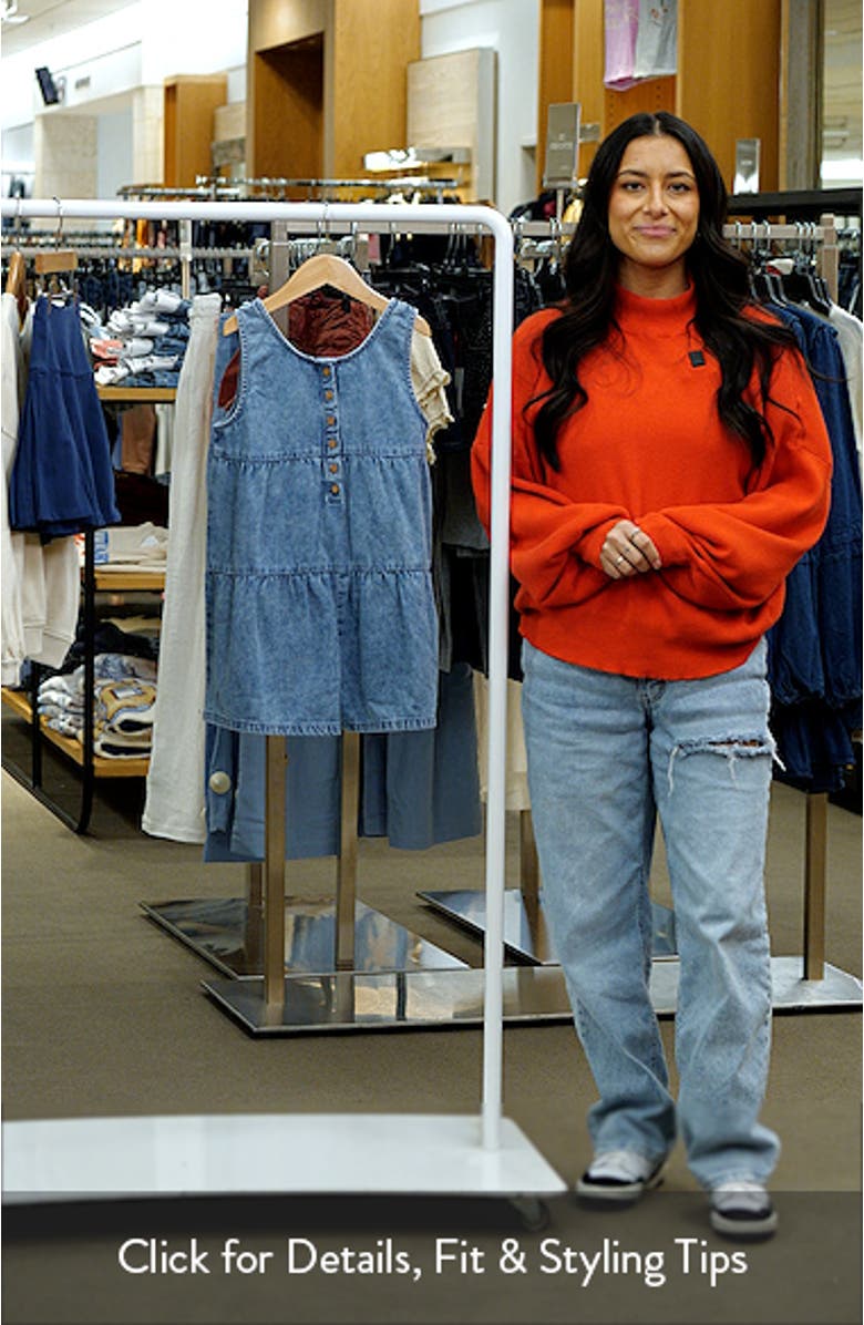 Kids' Tiered Denim Romper, sales video thumbnail