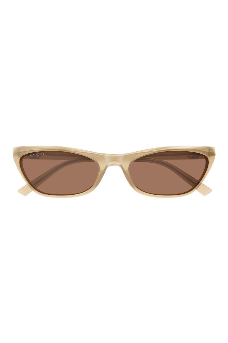 56mm Polarized Gradient Geometric Cat Eye Sunglasses, Main, color, IVORY