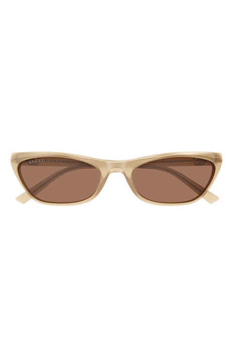 56mm Polarized Gradient Geometric Cat Eye Sunglasses
