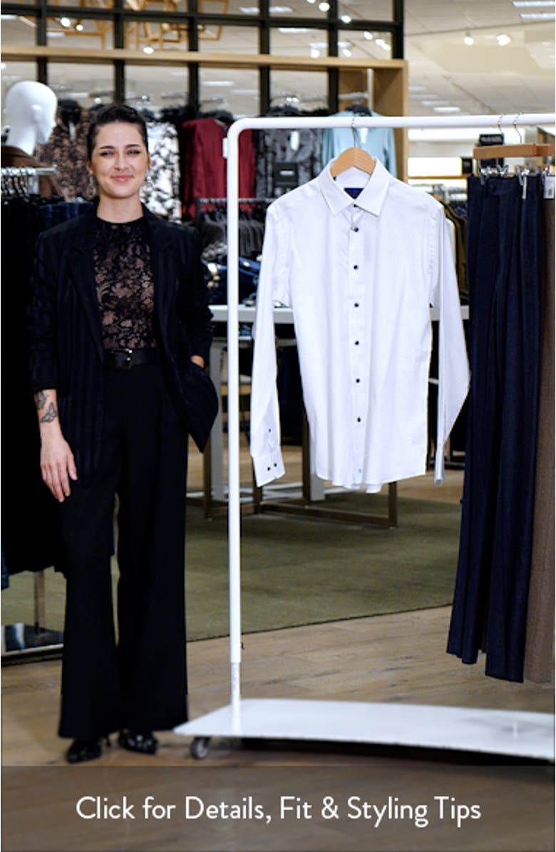 Slim Fit Neat Stretch Cotton Dress Shirt, sales video thumbnail