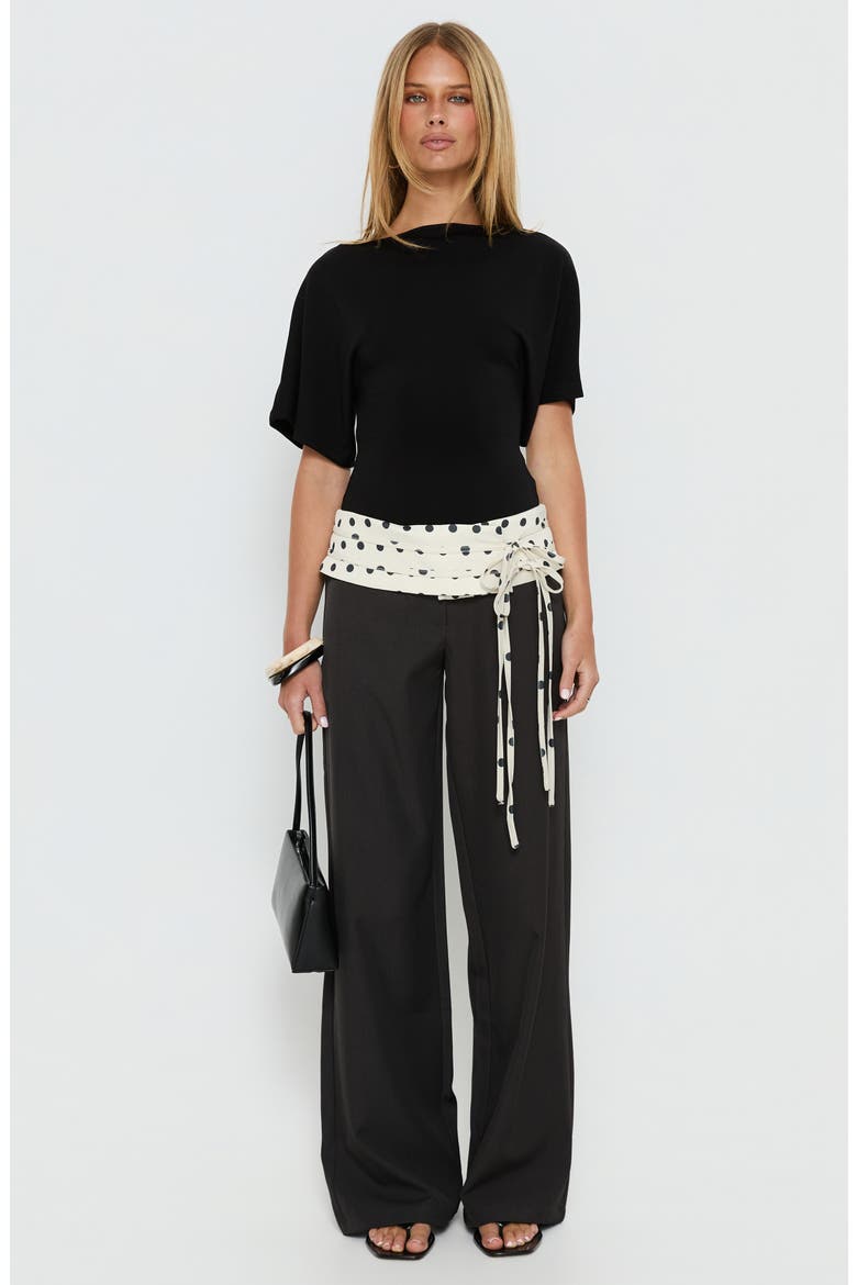 Seneca Wrap Waist Polka Dot Pants, Alternate, color, CHARCOAL POLKA DOT