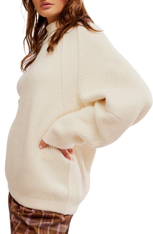 Free People Sunbeam Oversize Turtleneck Sweater In Coconut Milk