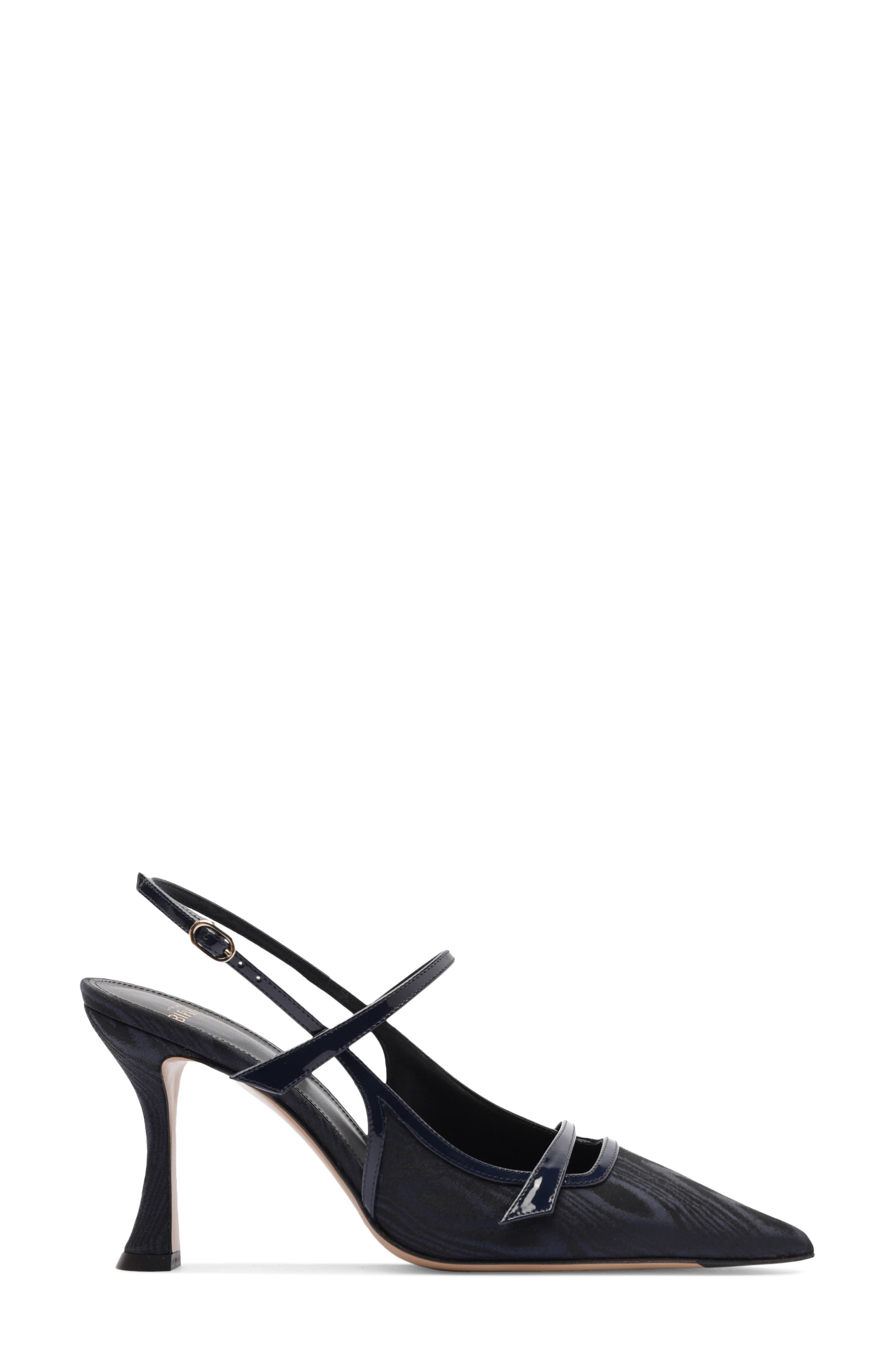 Tita Moiré Pointed Toe Slingback Pump, Alternate, color, MARINO OSCURO/DARK BLUE