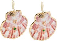 BY ADINA EDEN Natural MOP Seashell Shell Green Stone Earring