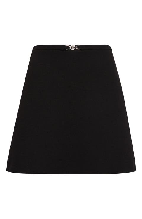 Medusa '95 Double Face Virgin Wool Crepe Miniskirt