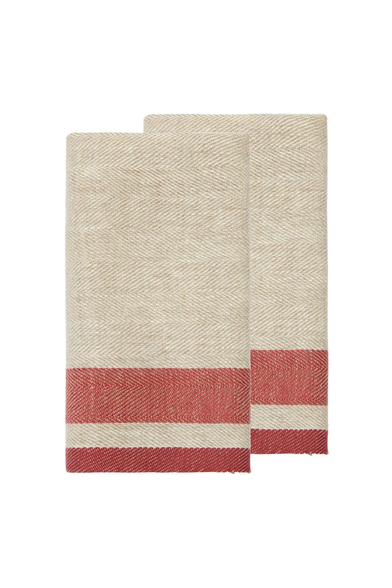 Gordes Tea Towel - Set of 2, Main, color, Red, Natural 20" x 30"