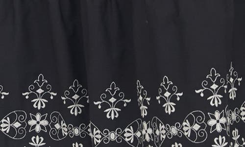 August Sky Embroidered Smocked Dress In Black