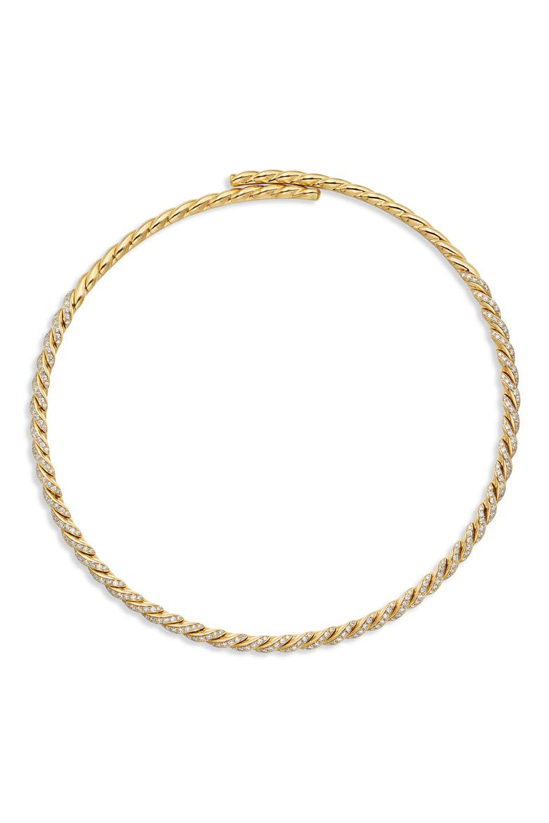 Pavé Flexible 18K Gold Necklace with Diamonds, Main, color, YELLOW GOLD/ DIAMOND