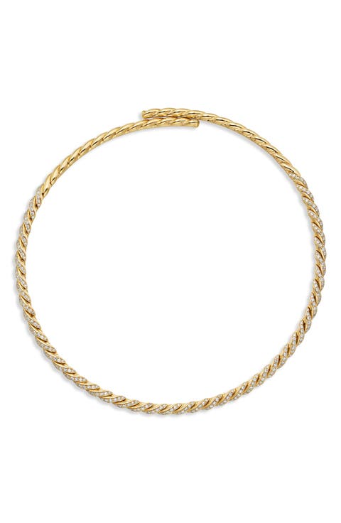 Pavé Flexible 18K Gold Necklace with Diamonds