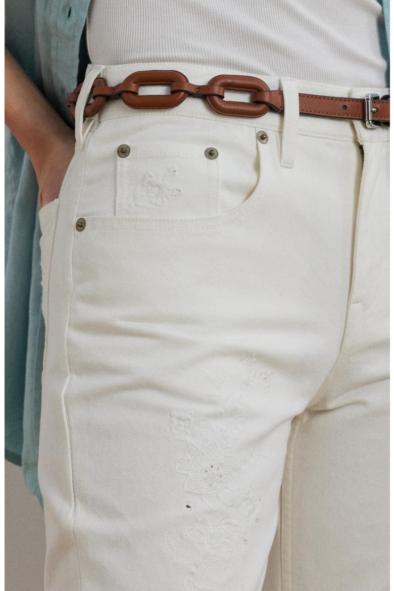 Relaxed Tapered Ankle Jeans, Alternate, color, WHITE WSH
