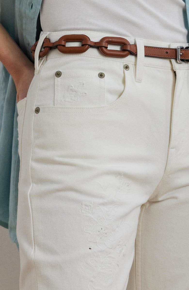 Lauren Ralph Lauren Relaxed Tapered Ankle Jeans, Alternate, color, White Wsh