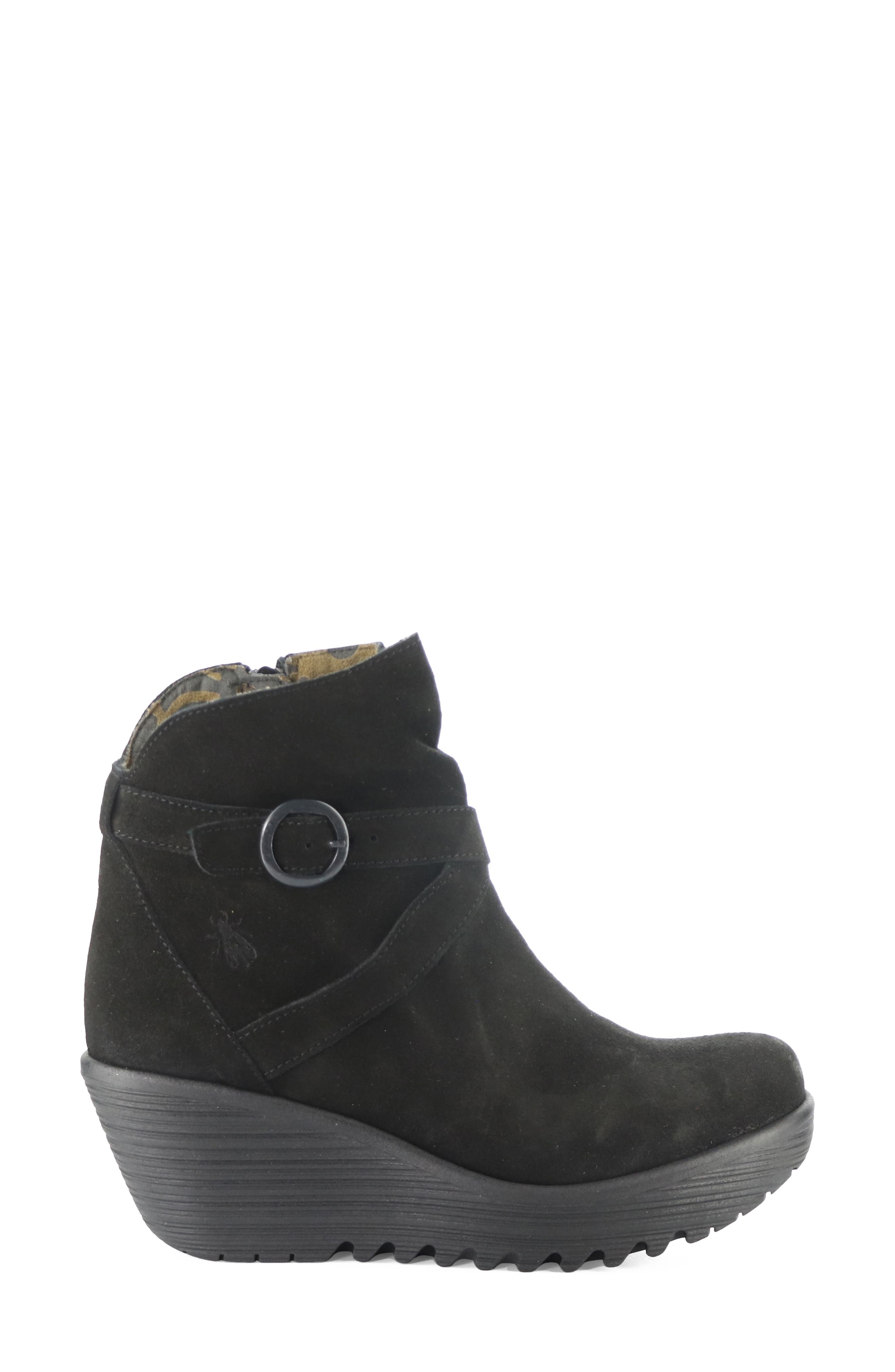 Loik Platform Wedge Bootie, Alternate, color, BLACK