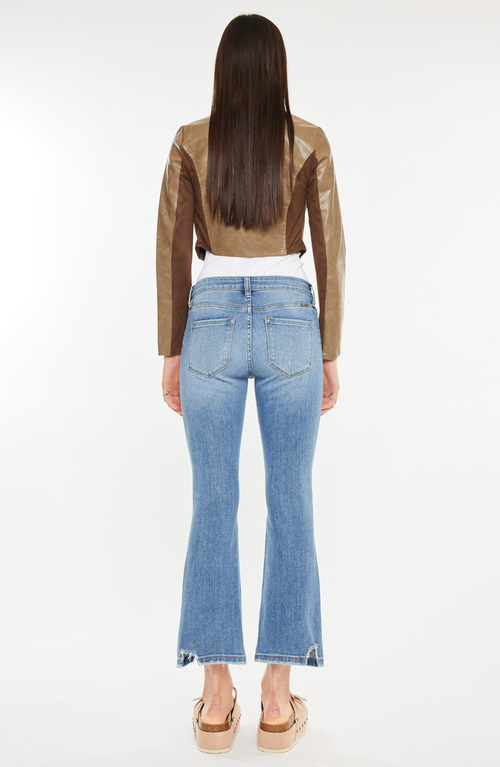 Kancan Savanna Essentials Mid Rise Cropped Flare Jeans In Multi