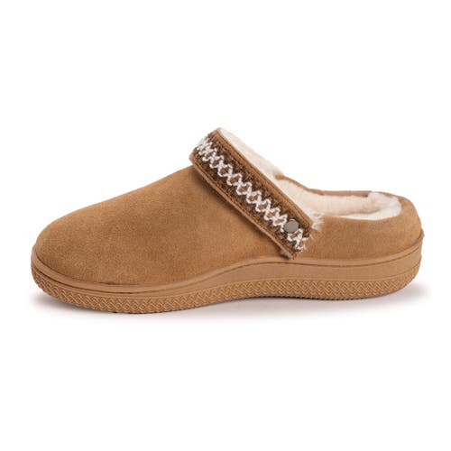 Muk Luks Quianna Luna Genuine Suede Clog Slipper In Brown
