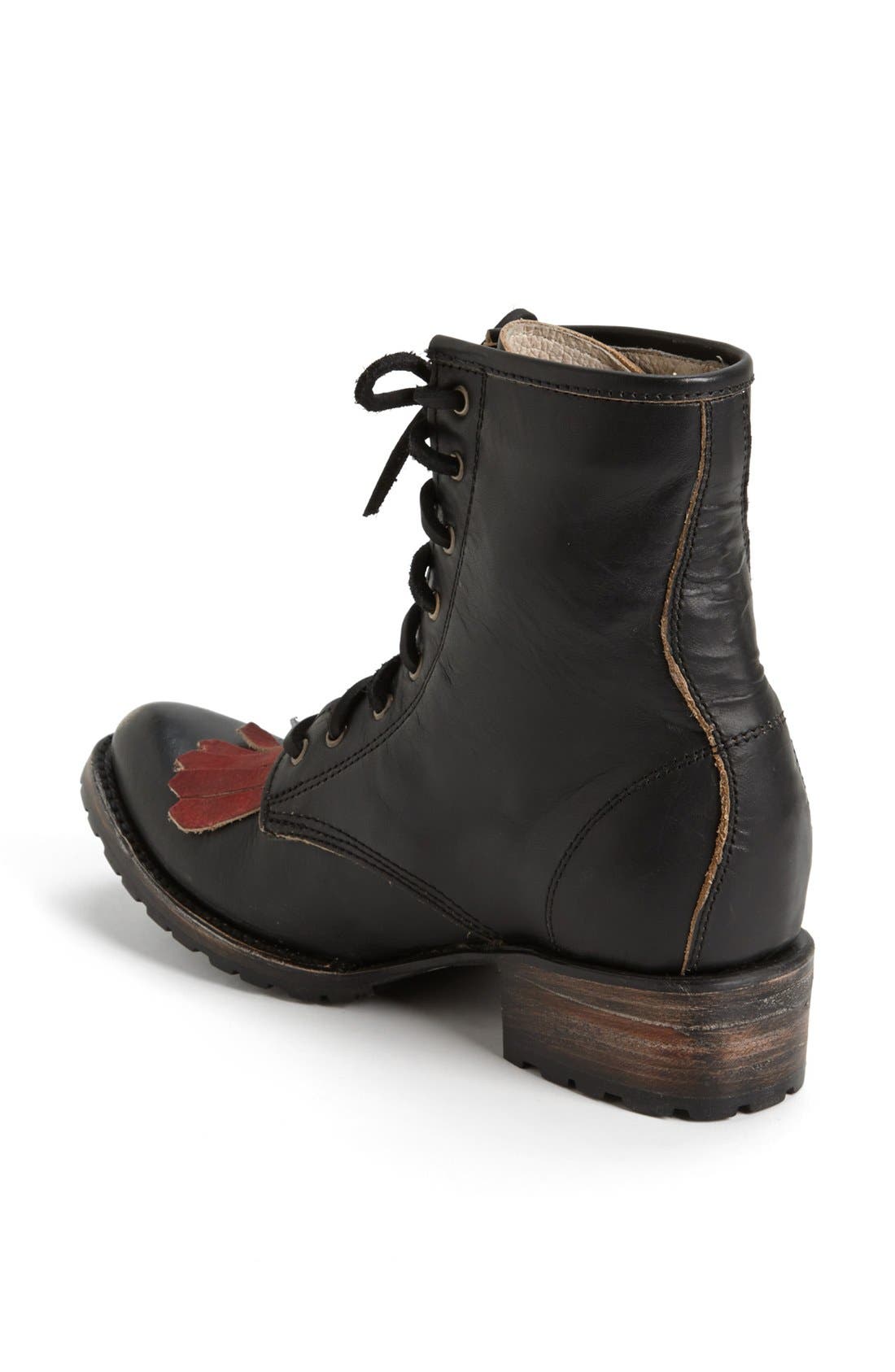 'Robertson' Lace-Up Boot, Alternate, color, BLACK