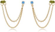 Ettika Double Piercing Chain Drop Earrings