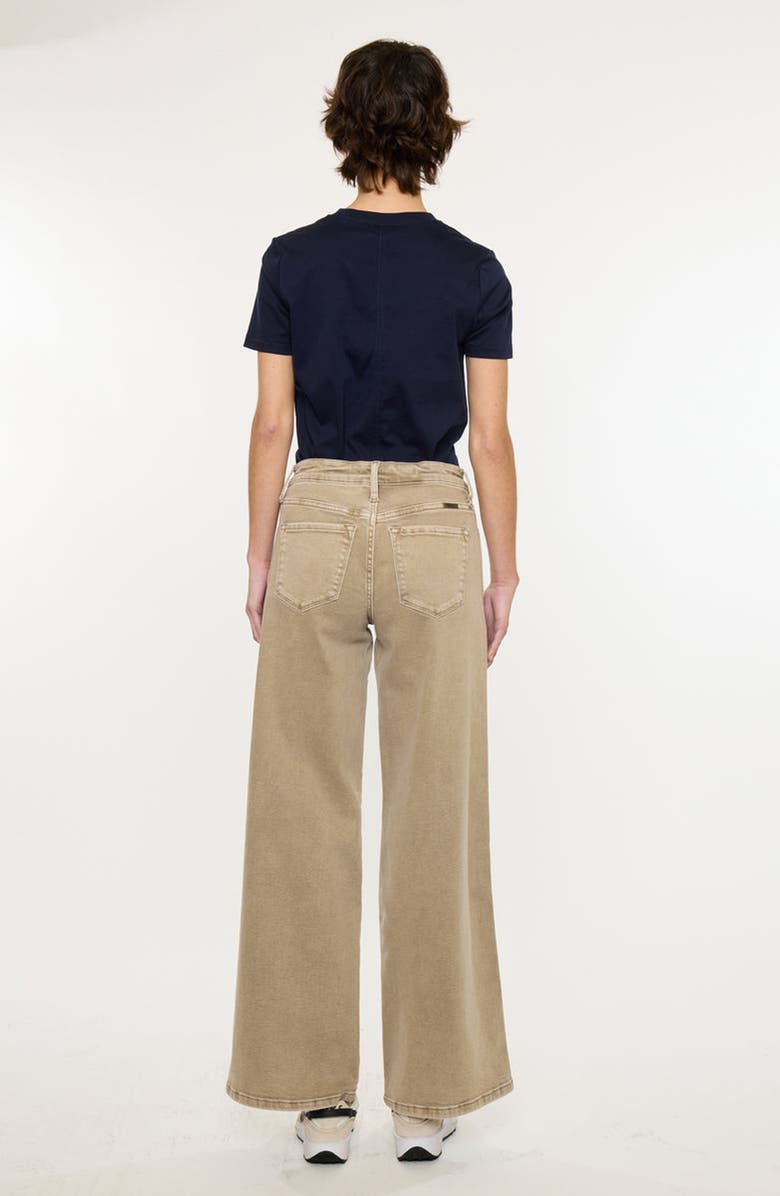 KanCan Natty Mid Rise Wide Flare Jeans, Alternate, color, Tan