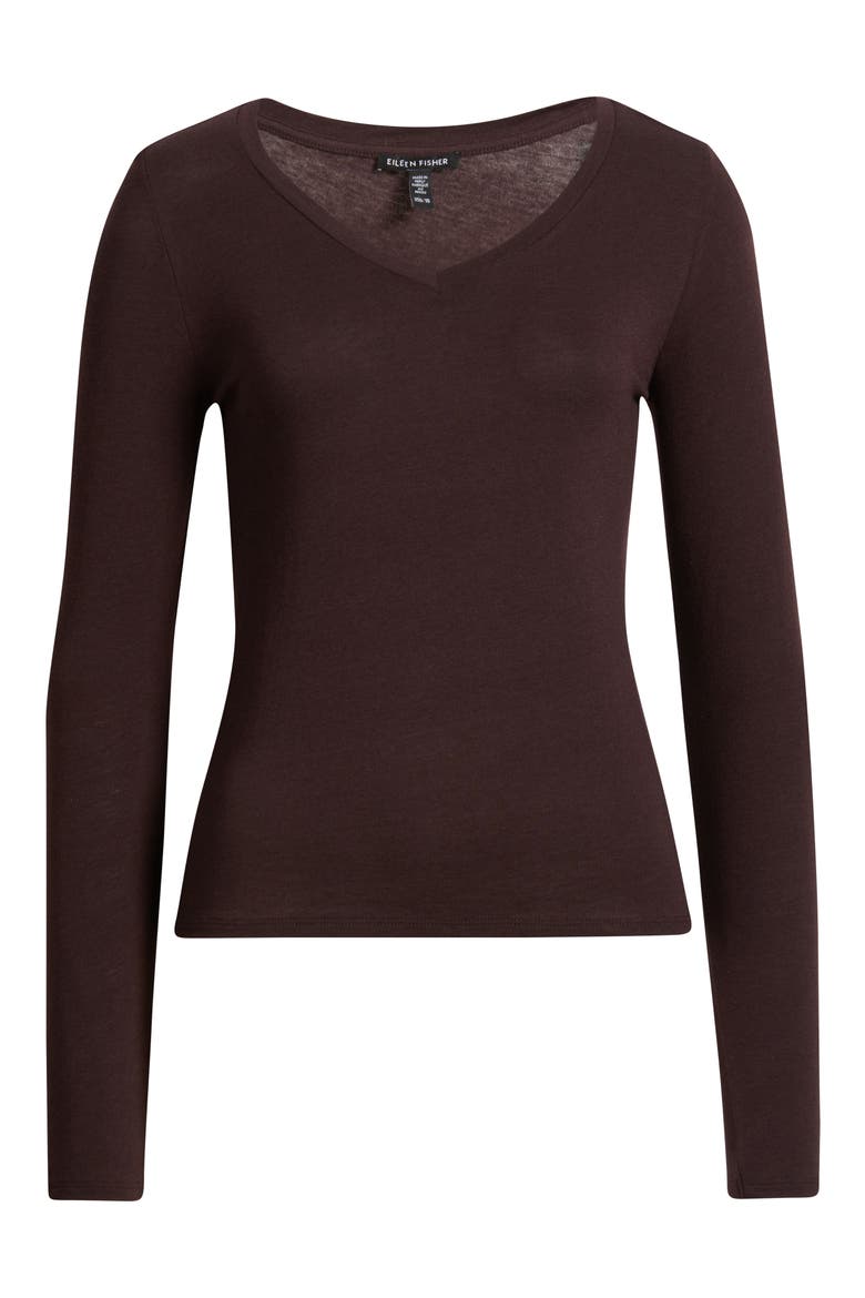 V-Neck Long Sleeve T-Shirt, Alternate, color, CASSIS