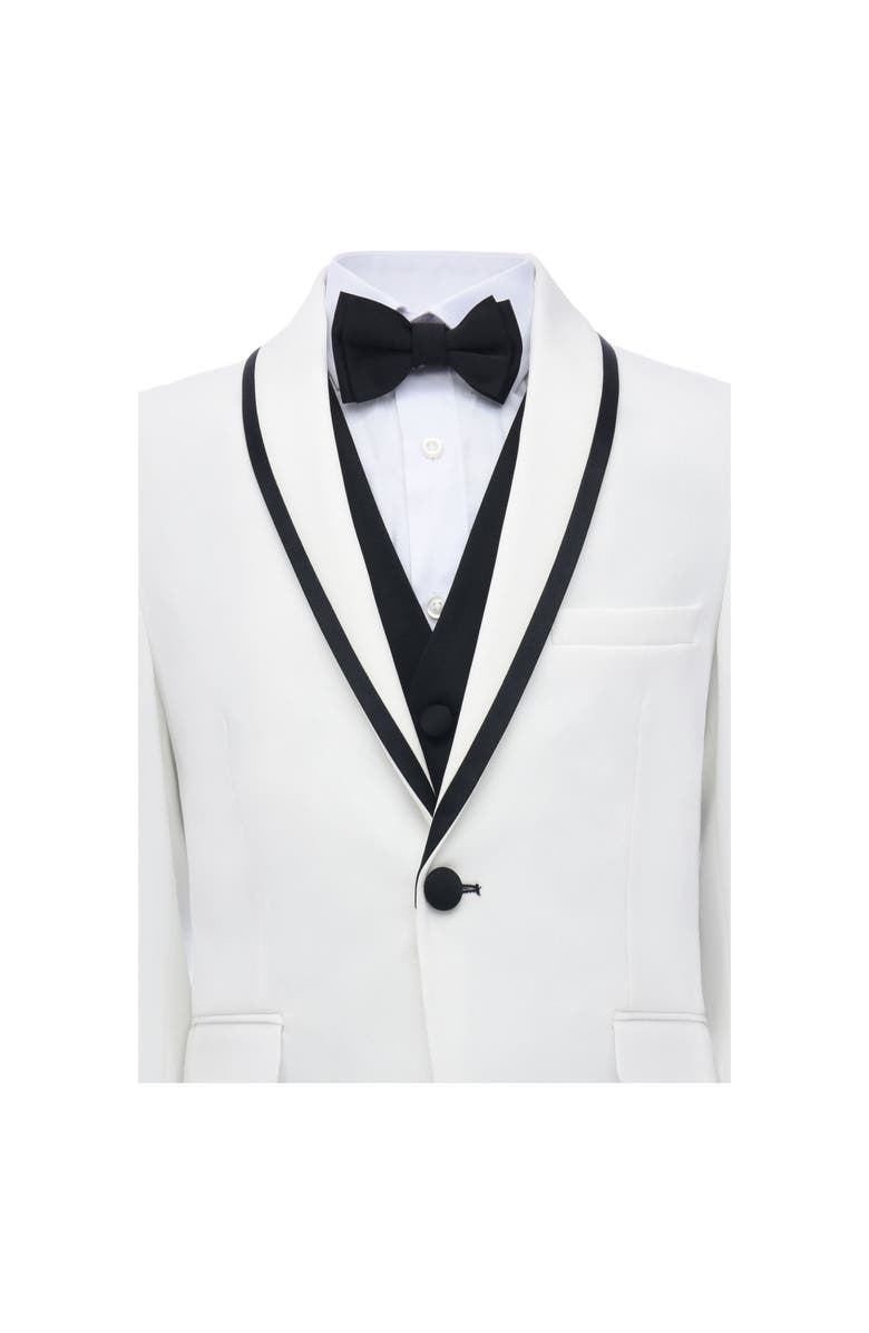 MOUSTACHE Suit Set with Black Accents, Alternate, color, White