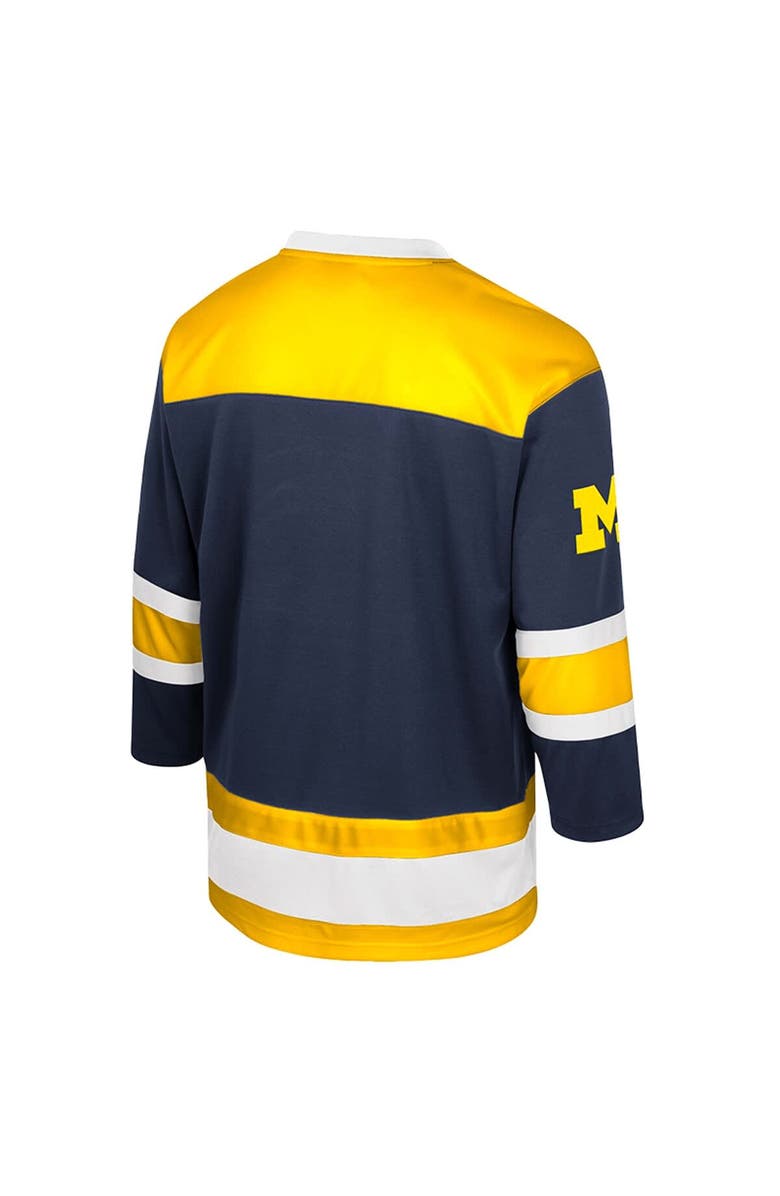 COLOSSEUM Men's Colosseum  Navy Michigan Wolverines Athletic Machine Fashion Hockey Jersey, Alternate, color, 