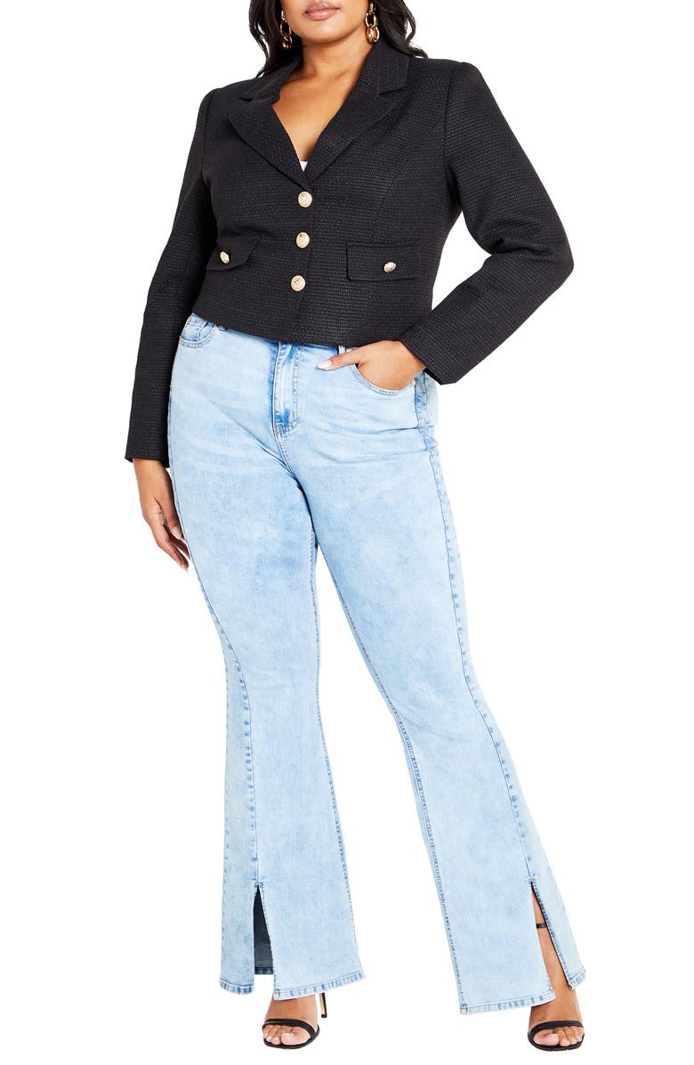 City Chic Regina Bouclé Crop Jacket, Alternate, color, 