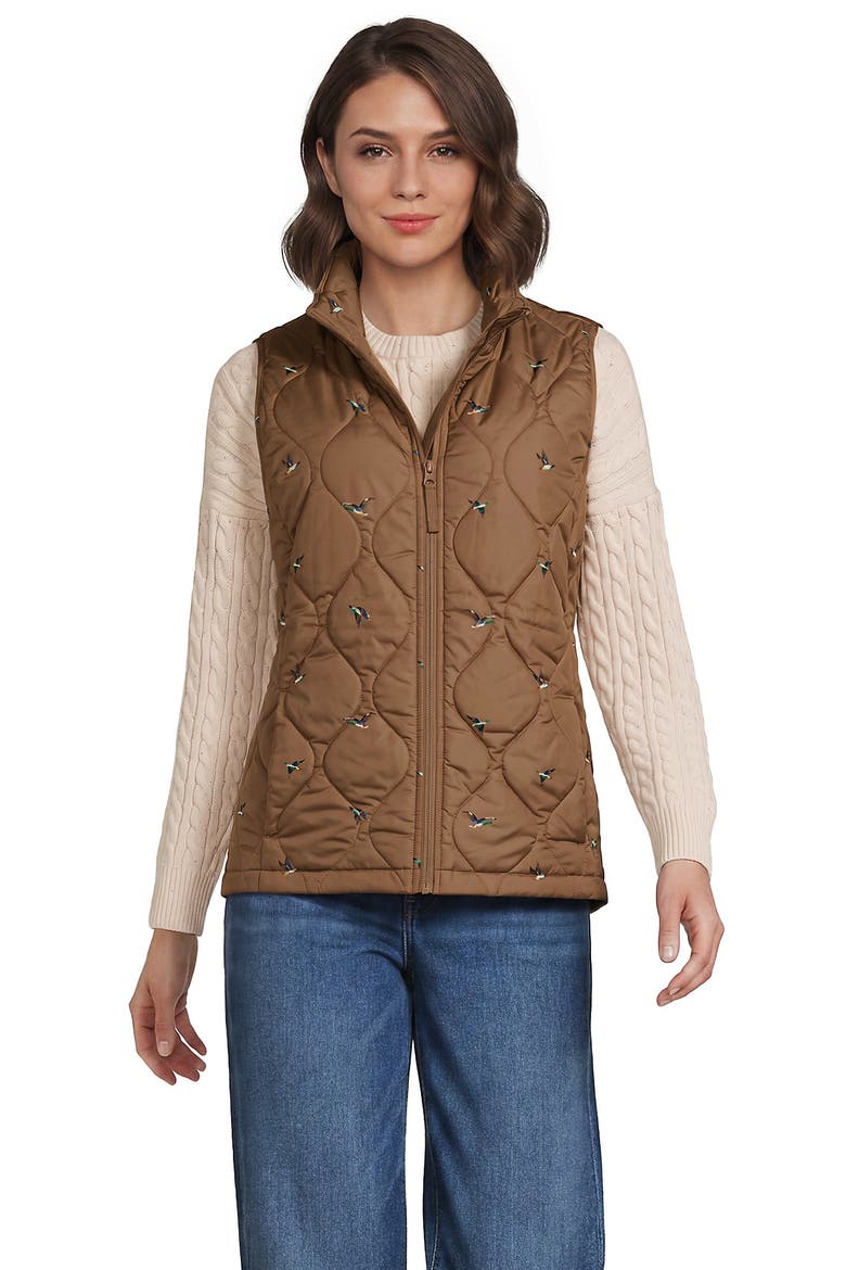 Plus Size FeatherFree Quilted Insulated Vest, Main, color, Ducks/Honey Beige