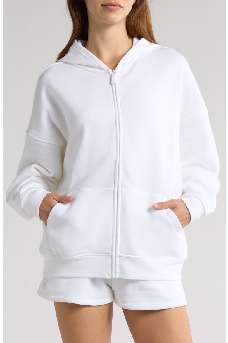 Cozy Crush Oversize Zip Hoodie, Alternate, color, BRT WHITE