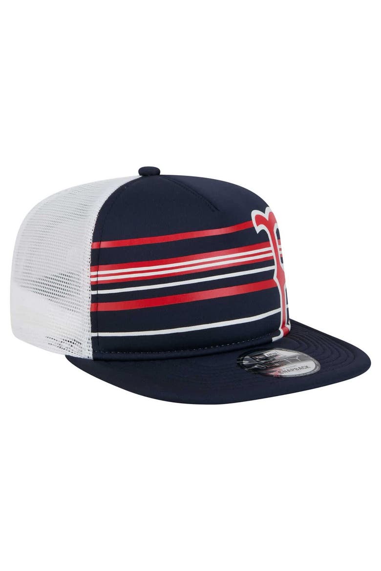 Men's New Era  Navy Boston Red Sox 9FIFTY A-Frame Trucker Snapback Hat, Alternate, color, Navy