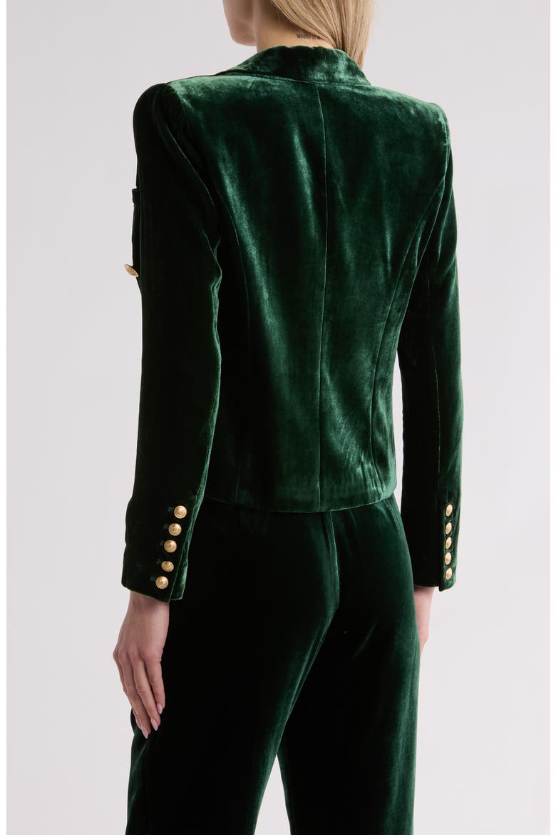 Brooke Double Breasted Velvet Blazer, Alternate, color, FOREST GREEN