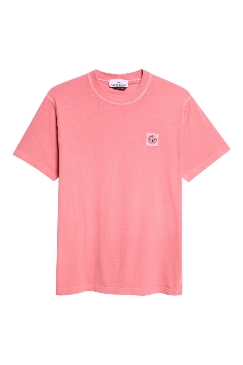 Logo Patch Cotton T-Shirt, Main, color, V0089 GERANIUM