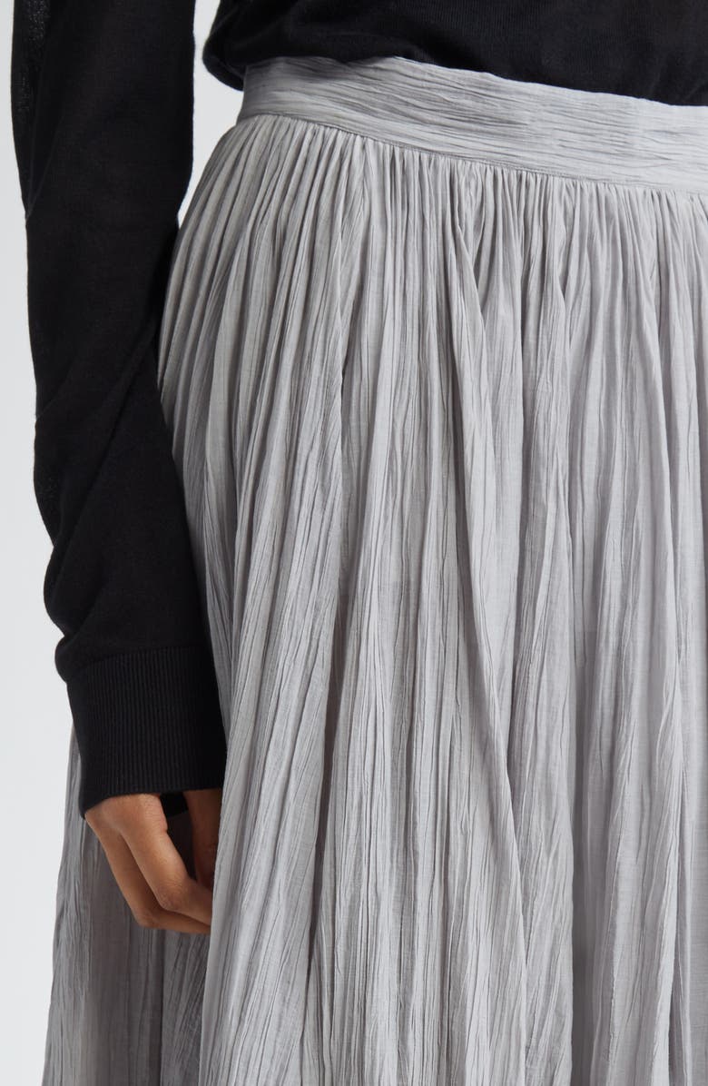 TOTEME Semisheer Plissé Maxi Skirt, Alternate, color, Pale Grey