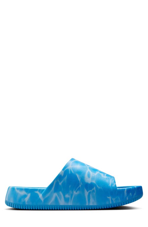 Nike Calm Printed Sport Slide In Coast/signal Blue