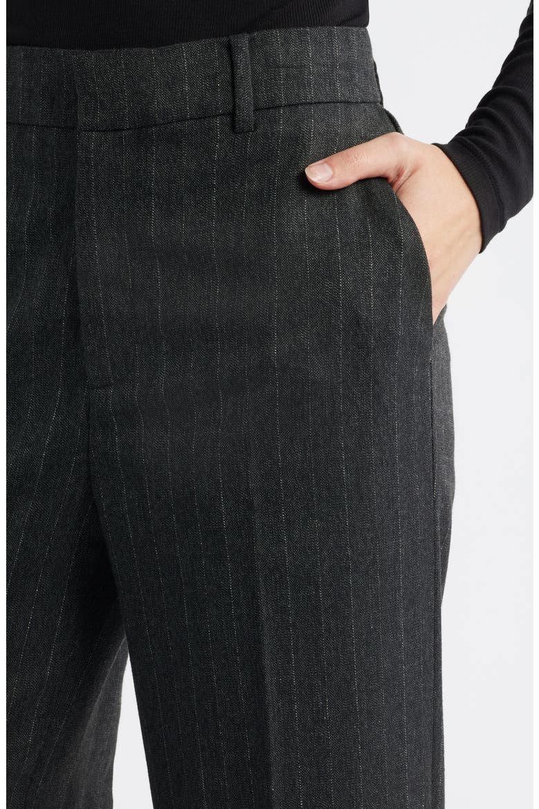 The Relaxed Pinstripe Straight Leg Trousers, Alternate, color, GREY MULTI LUREX