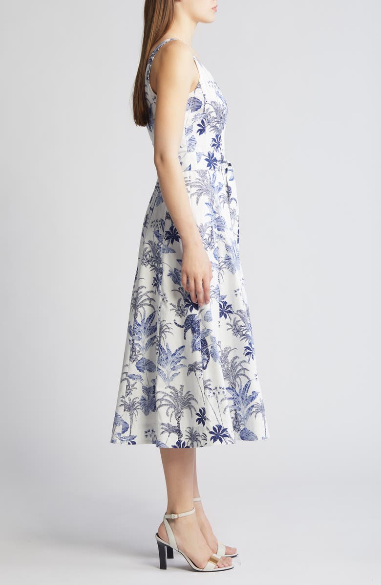 Anne Klein Floral Print A-Line Dress, Alternate, color,