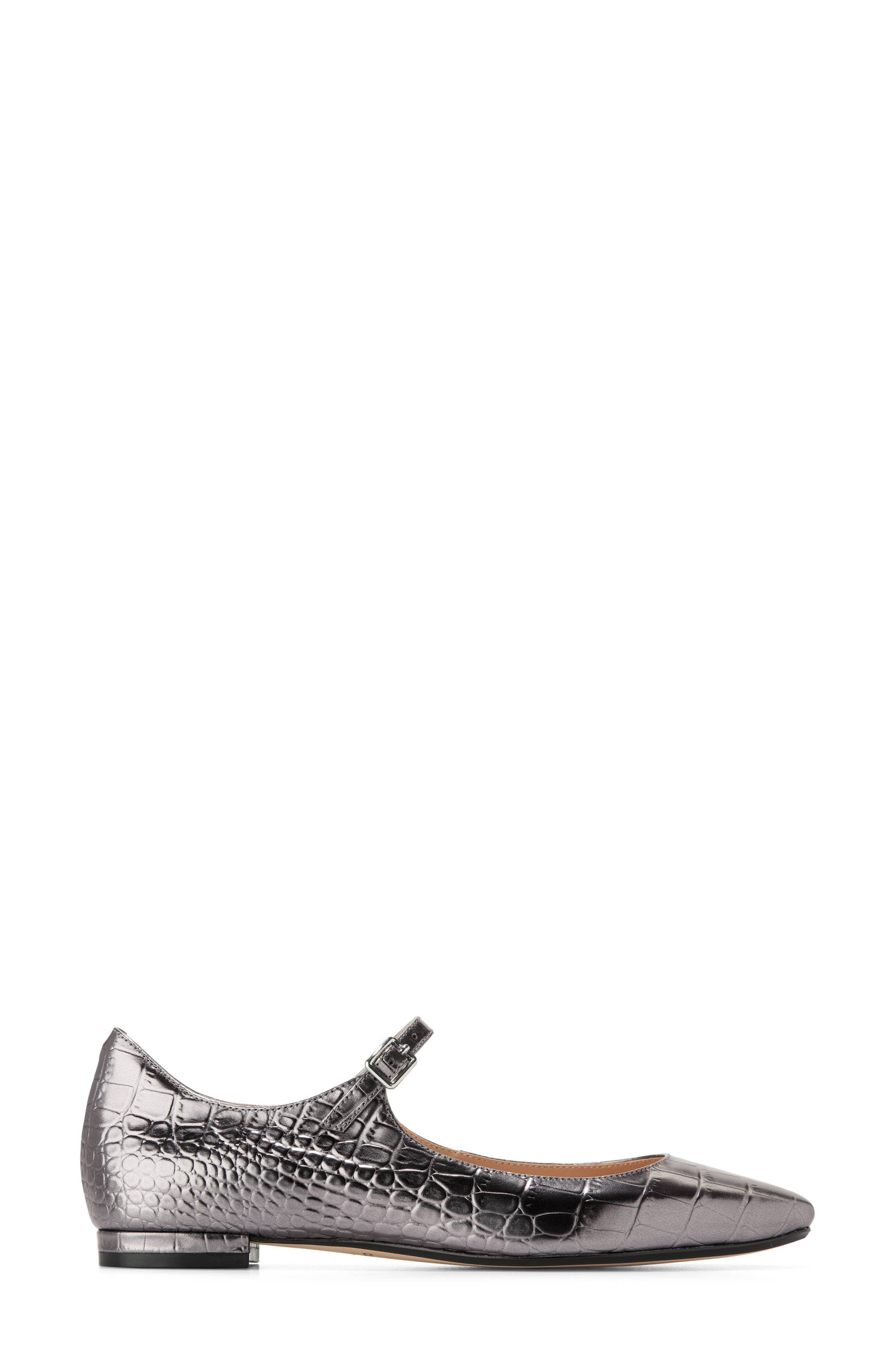 Bridge Mary Jane Ballet Flat, Alternate, color, DARK SILVER CROCO
