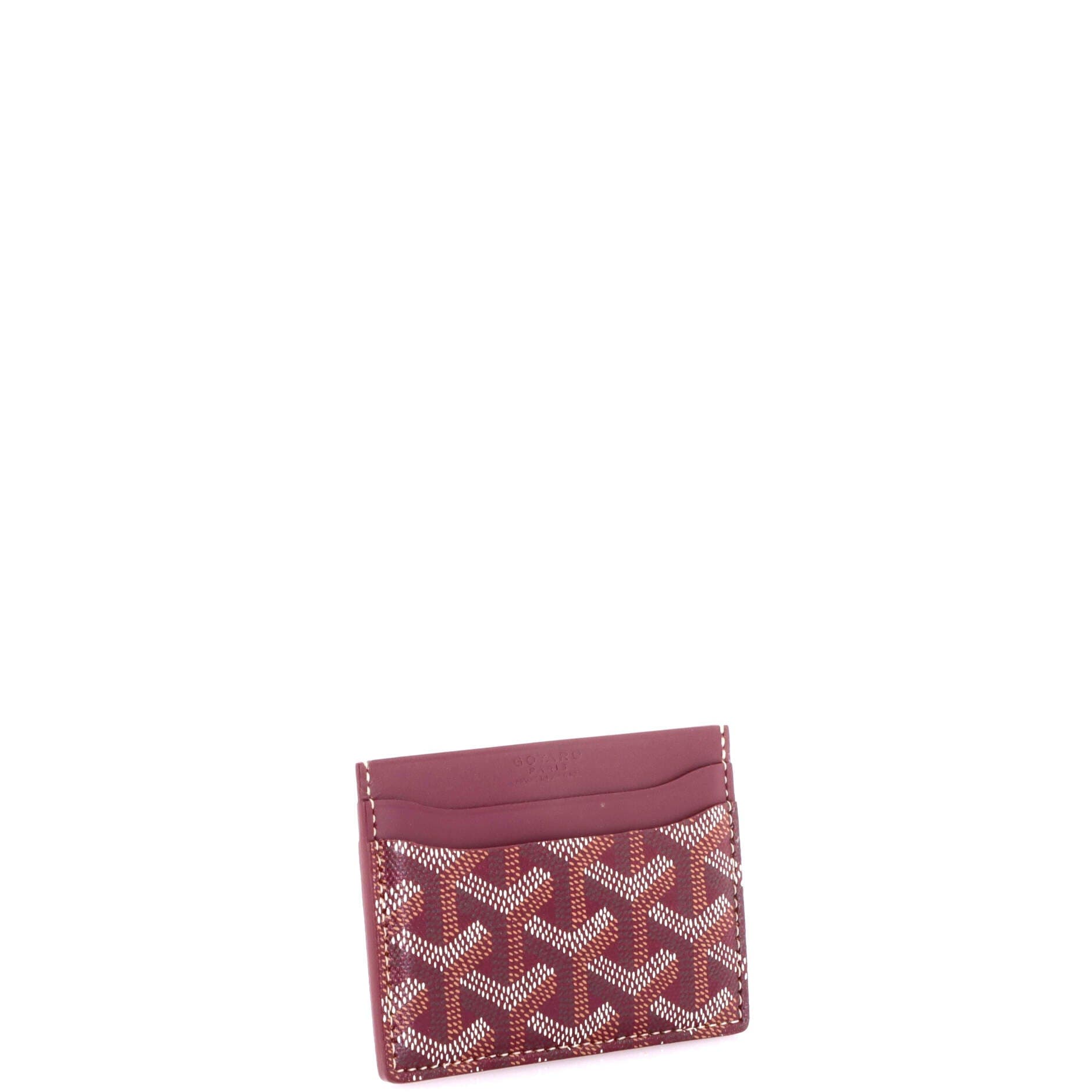 Pre-Owned Goyard Saint Sulpice Card Holder Coated Canvas, Alternate, color, Red