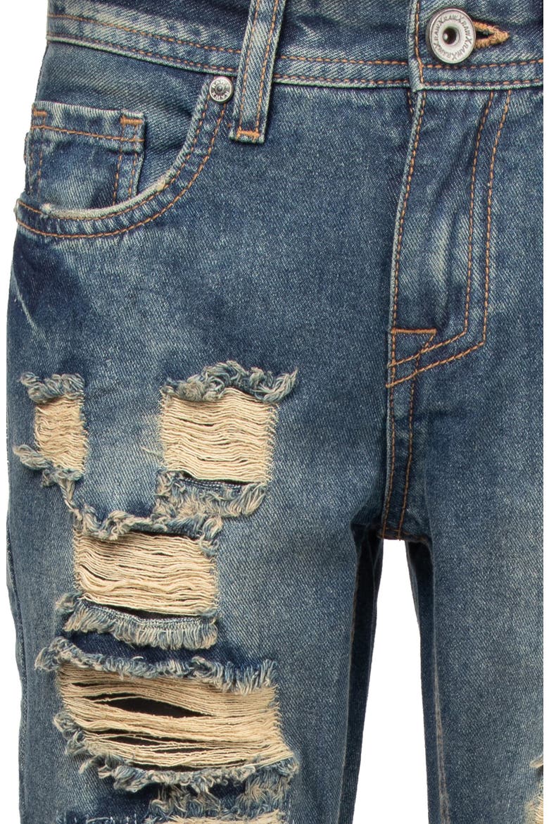Kids' Rip & Repair Denim Jeans, Alternate, color, BLUE