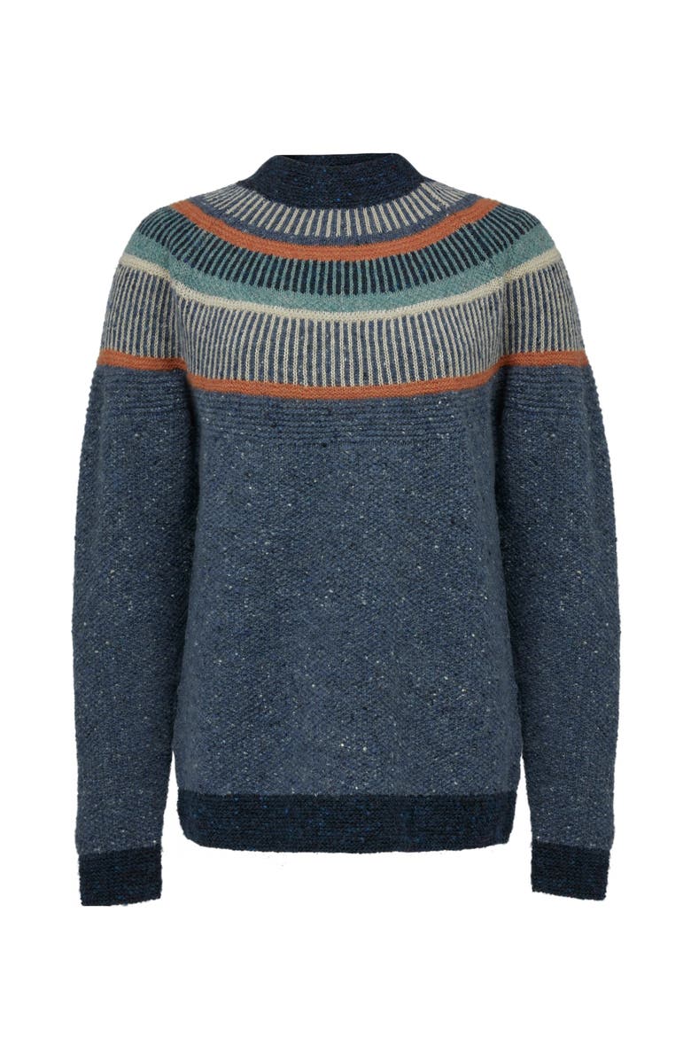 Celtic & Co. Statement Donegal Wool Sweater, Alternate, color, Indigo