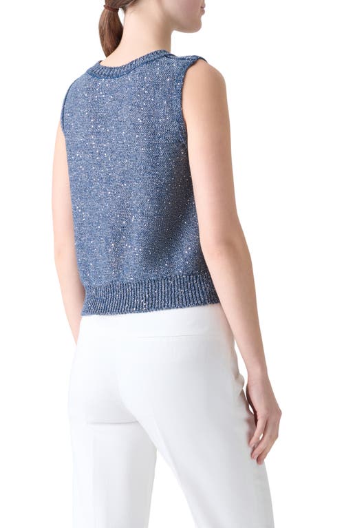 Akris Sleeveless Sequined Crewneck Top