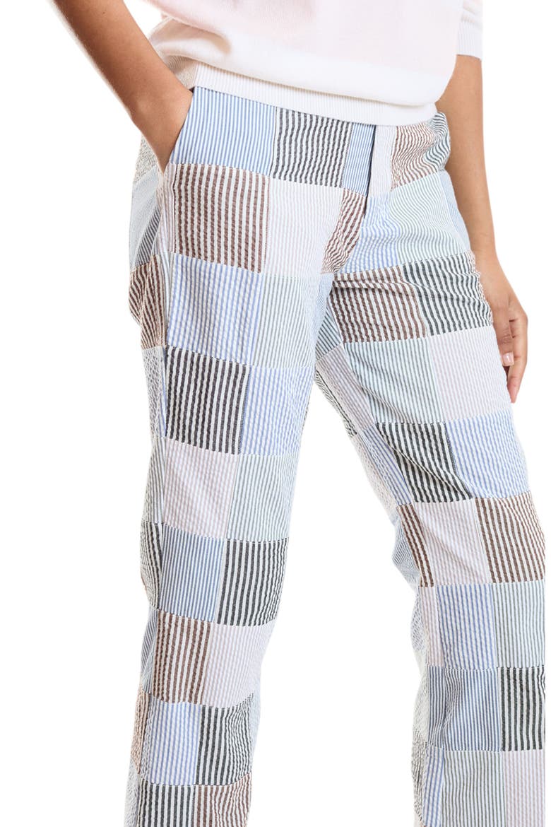 Seersucker Cropped Trouser, Alternate, color, Blue