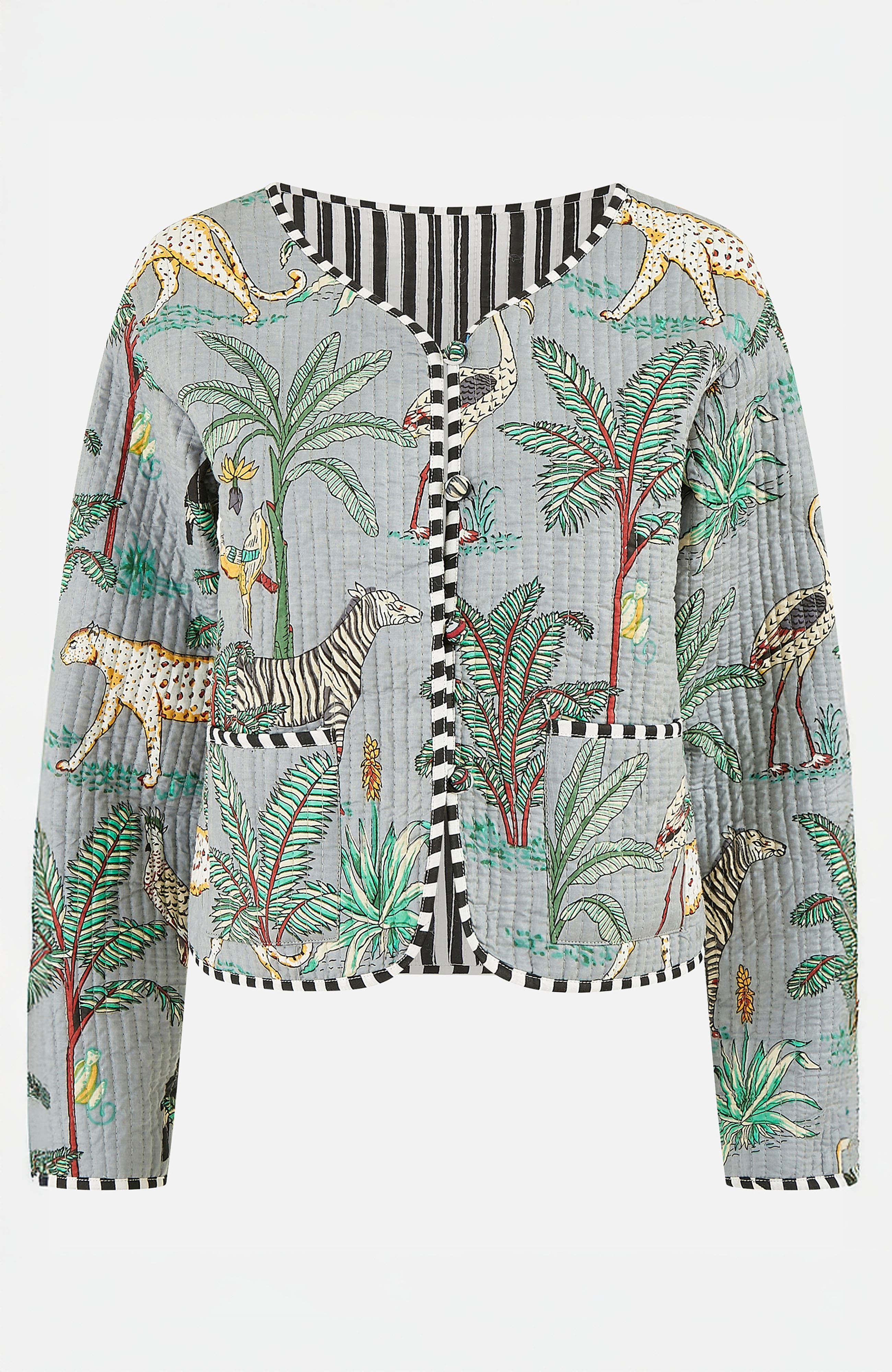 Animal Reversible Cropped Quilted Jacket - image 2