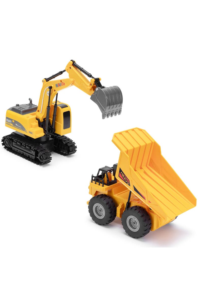 Twin Pack Digger and Dumper - 1/24 Scale Remote Control Vehicle, Main, color, Multicolored