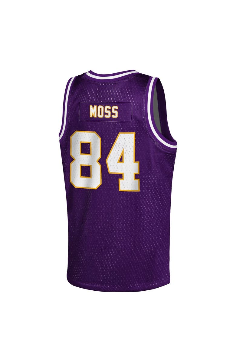 Mitchell & Ness Youth Mitchell & Ness Randy Moss Purple Minnesota Vikings Retired Player NFL Basketball Fashion Jersey, Alternate, color, Purple